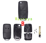 [4 screws]For VW transponder key modified key shell with round logo place pls ask the A and B are stock before purchasing，C has stock