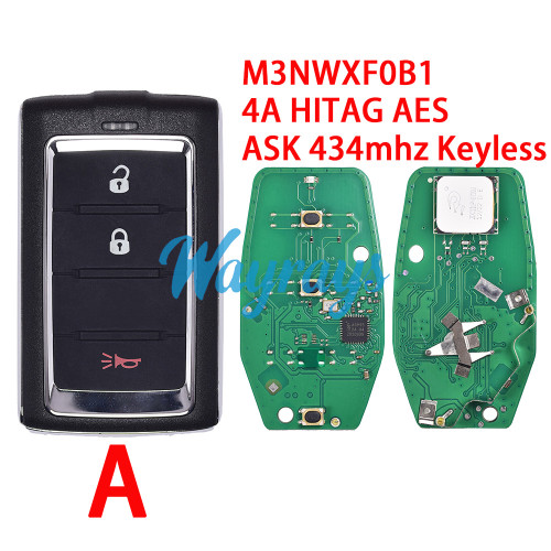 For Jeep Wrangler M3NWXF0B1 4A chip HITAG AES with ASK 434mhz keyless remote key