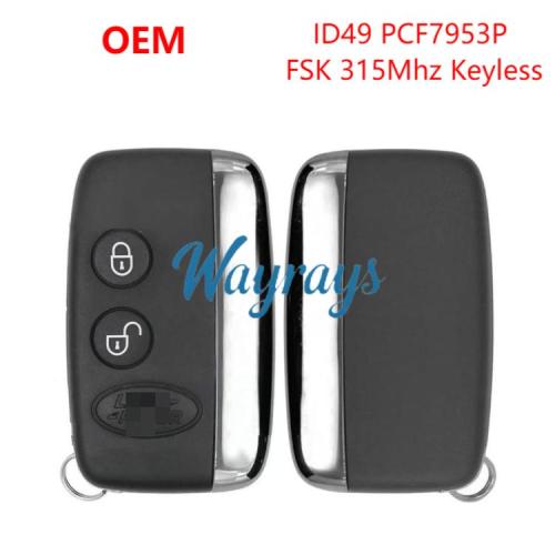 Original for LandRover ID49 chip PCF7953P with FSK 315mhz keyless 2 button remote key