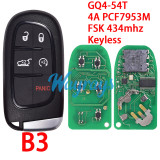 For Jeep GQ4-54T 4A chip PCF7953M with FSK 434mhz keyless remote key