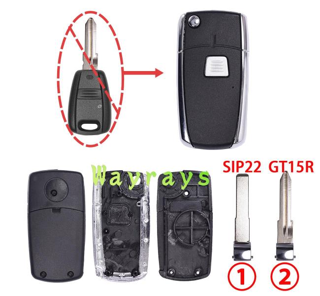 For Fiat modified key shell with flat blade with logo place