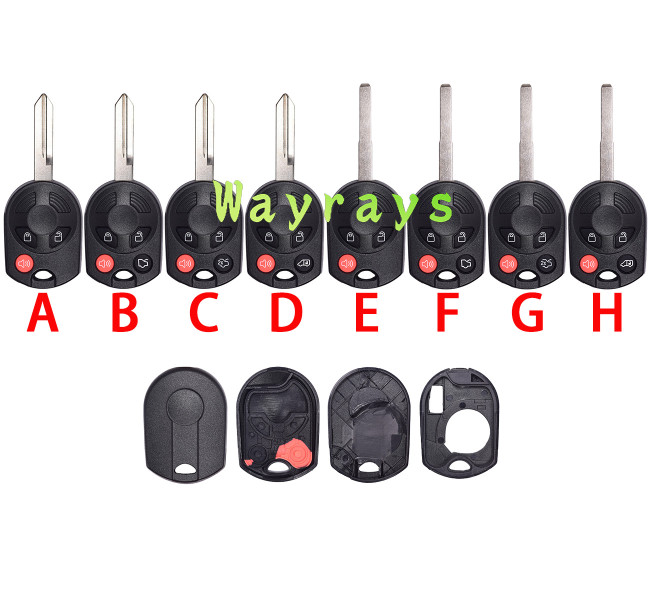 [3 parts] For Ford key shell with logo place