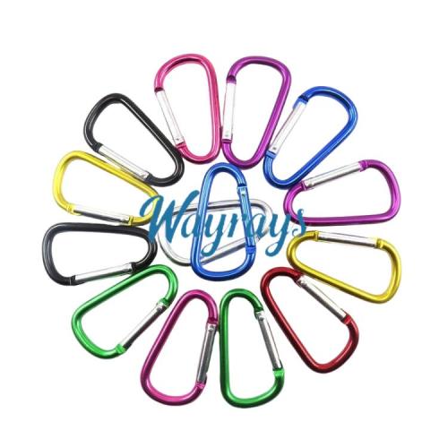 Mixed-color D-shaped high-quality aluminum alloy keychain carabiner outdoor hook