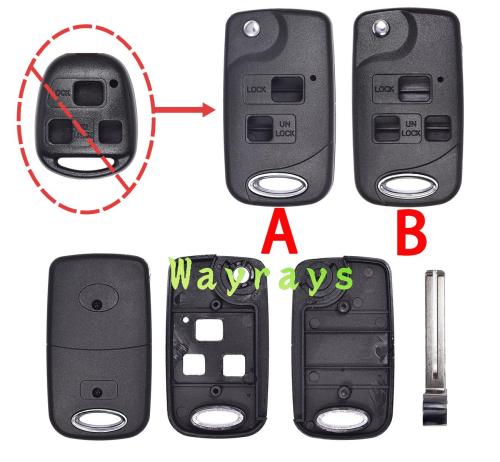 For Lexus toyota modified key shell with oval logo place