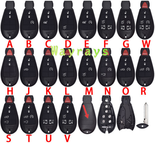For Chrysler Jeep key shell  with rectangle logo place ,the model  N  without logo place