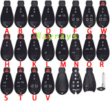 For Chrysler key shell  without logo place,The colors are vibrant in real life, suitable for customers who like bright colors,ABCDEFGQR no logo model in stock