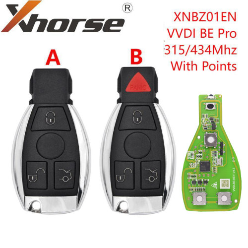 XNBZ01EN Xhorse Universal type BE pro 3 button wireless remote key Improved Version