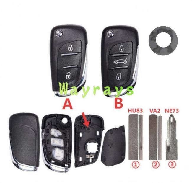For Peugeot key shell OEM logo place
