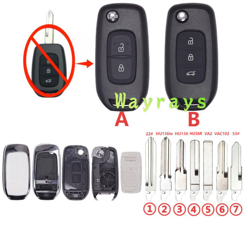 For Renault modified high quality key shell without logo place