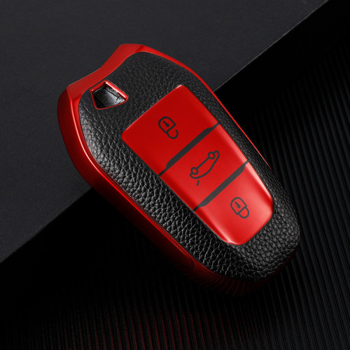For Citroen style car key Leather-textured TPU protective cover，please choose color