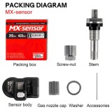 Autel MX-Sensor 4pcs 315MHz+433MHz 2 in 1 Universal Programmable TPMS Sensor Metal/Rubber