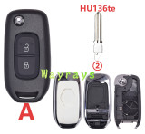 For Renault modified high quality key shell with logo place