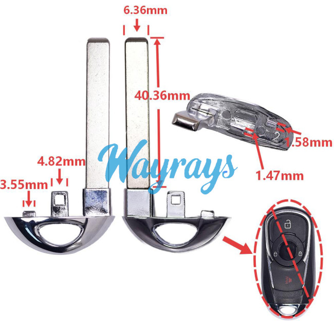 For Buick GMC Chevrolet emergency key blade