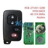 For Toyota 2009+Venza 271451-5290 HYQ14ACX 4D chip with 314.3mhz keyless remote key