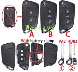 [with battery clamp]  For Citroen Peugeot key shell without logo