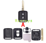 For Nissan key shell without logo place,A and B have the same internal structure and similar materials。 A has plastic buttons with white pads B has black button rubber pad