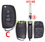[the screw is on the side] For Hyundai key shell with oval logo place