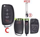 [the screw is on the side] For Hyundai key shell with oval logo place