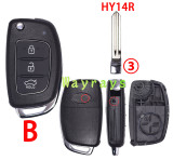 [the screw is on the side] For Hyundai key shell with oval logo place