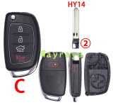 [the screw is on the back ①] For Hyundai Elantra key shell with oval logo place