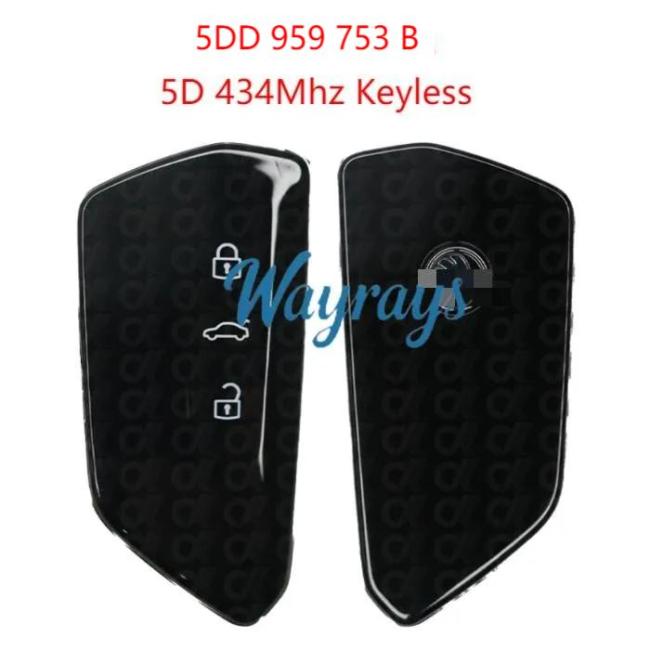 Original for SKoda 5DD 959 753 B 5D chip with 434mhz keyless 3 button remote key