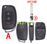 [the screw is on the back ①] For Hyundai Elantra key shell with oval logo place