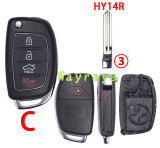 [the screw is on the back ①] For Hyundai Elantra key shell with oval logo place