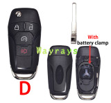 [with battery clamp] For Ford key shell with HU101 blade   with oval logo place