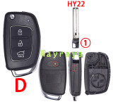 [the screw is on the back ①] For Hyundai Elantra key shell with oval logo place