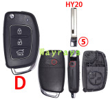 [the screw is on the side] For Hyundai key shell with oval logo place