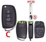 [the screw is on the side] For Hyundai key shell with oval logo place