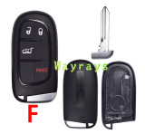 For Chrysler key shell with CY24 blade with rectangle logo place