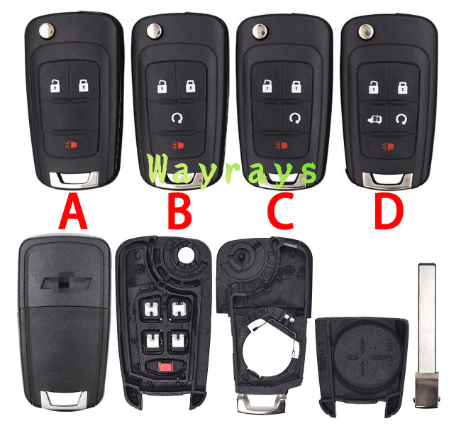 [Normal model] For Chevrolet key shell with OEM cross logo place