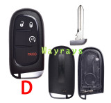 For Chrysler key shell with CY24 blade with rectangle logo place