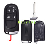 For Chrysler key shell with CY24 blade with rectangle logo place