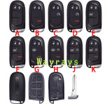 For Chrysler key shell with CY24 blade with rectangle logo place