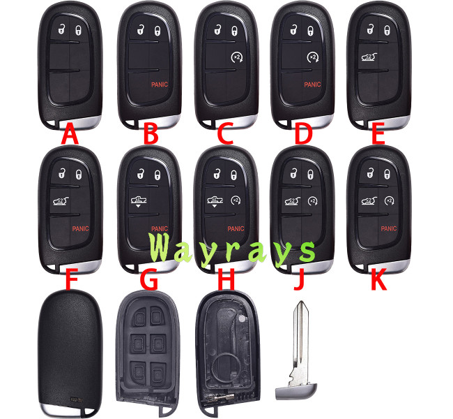 For Chrysler key shell with CY24 blade without logo