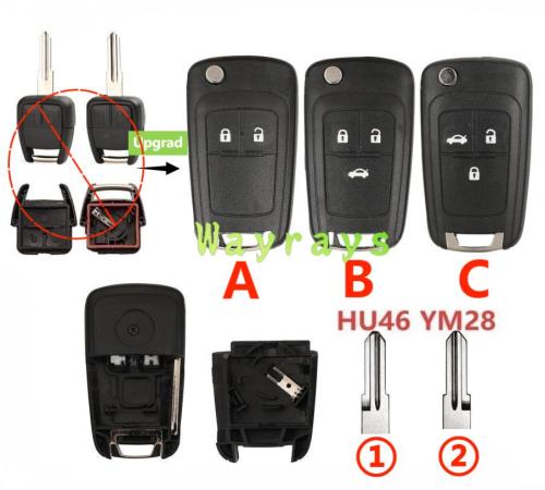 [With battery clamp] For Chevrolet modified key shell with round logo place