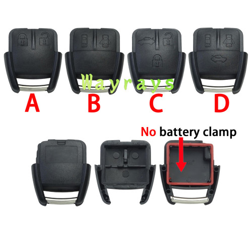 [No battery clamp]  For Chevrolet Brazil key shell without logo