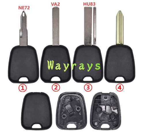 For Citroen Peugeot transponder key shell without chip without logo