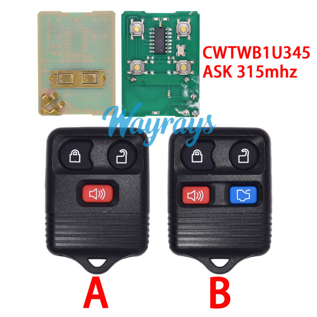 For Ford CWTWB1U345 ASK 315mhz 2+1/3+1 button remote key