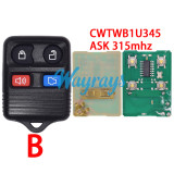 For Ford CWTWB1U345 ASK 315mhz 2+1/3+1 button remote key