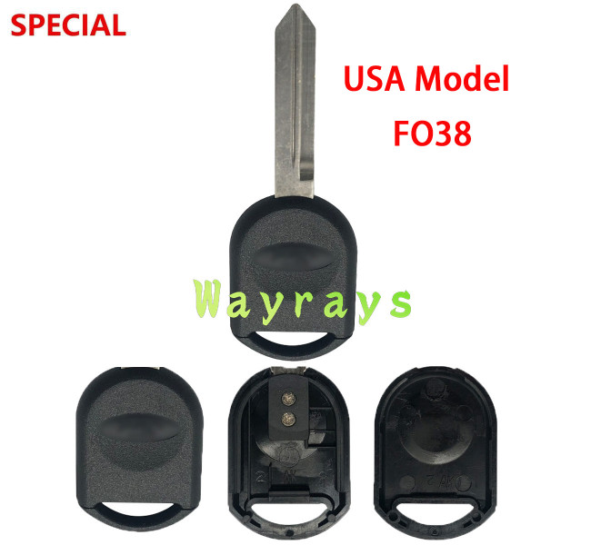 [USA version]  For Ford transponder key shell without chip with FO38 blade which can put TPX long chip with OEM logo place