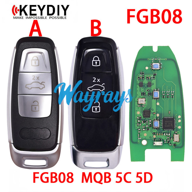 Keydiy FGB08 remote,Support 5C and 5D key generation. Also supports program generation for all FGB and ZB remotes