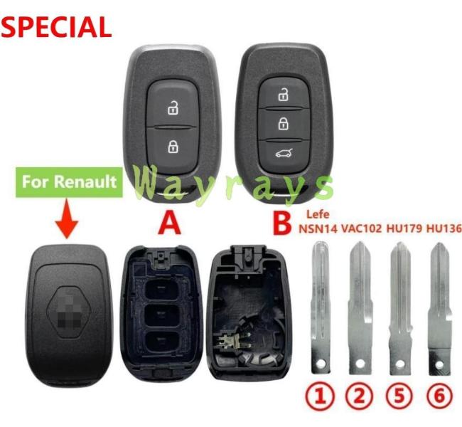 For Renault key shell  with OEM logo place