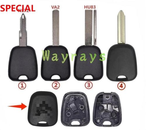 For Citroen transponder key shell with OEM logo place