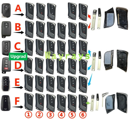For Toyota lexus modifed key shell with logo place,F don't have logo place