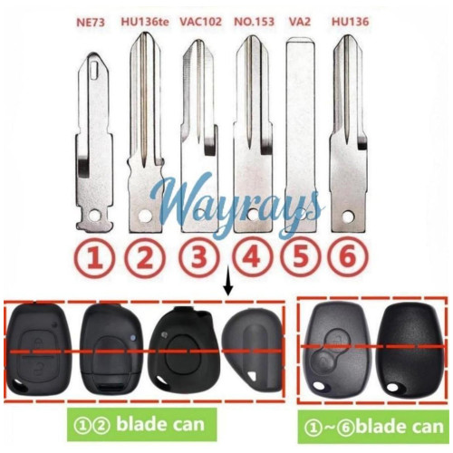 For Renault key blade for straight shell