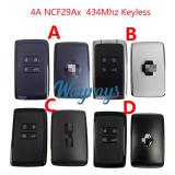 Original for Renault 4A chip NCF29Ax with 434mhz keyless 4 button remote key