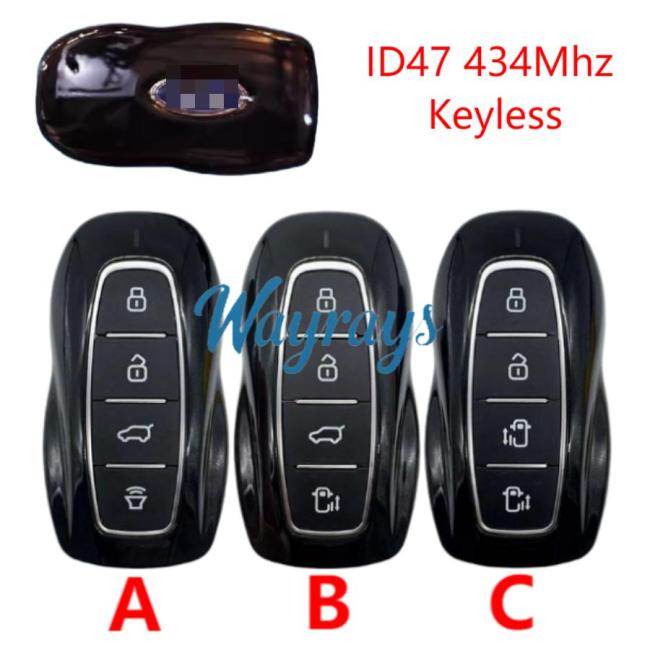 Original for Ford ID47 chip with 434Mhz keyless 4 button remote key